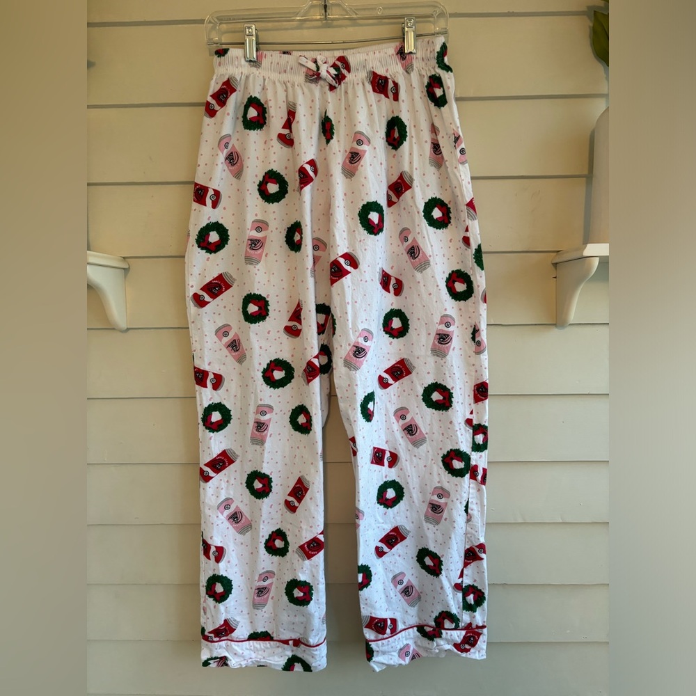 8 Oak Lane Christmas Santa Claws Alcohol Pajama Pants Size Medium